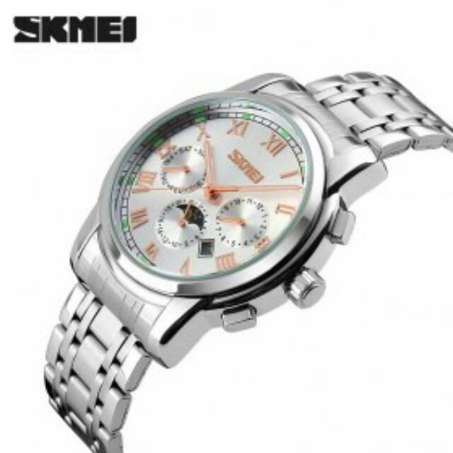 Jam Tangan Casual Men Stainless Strap Watch Water Resistant 30m -  EMWS5OBK