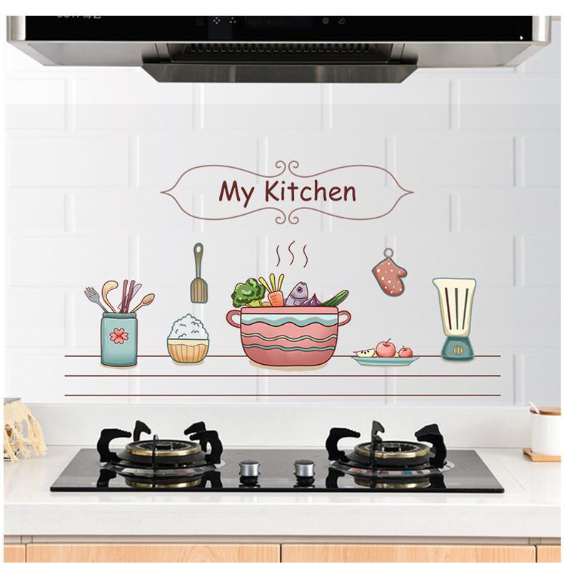 Wallpaper Sticker Kitchen/Stiker dinding Dapur Anti Panas &amp;Anti Minyak