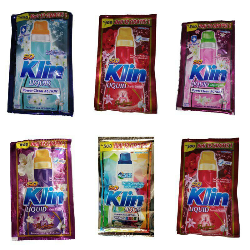 Soklin cair Liquid sachet detergent cair 22 ml (Ecer)