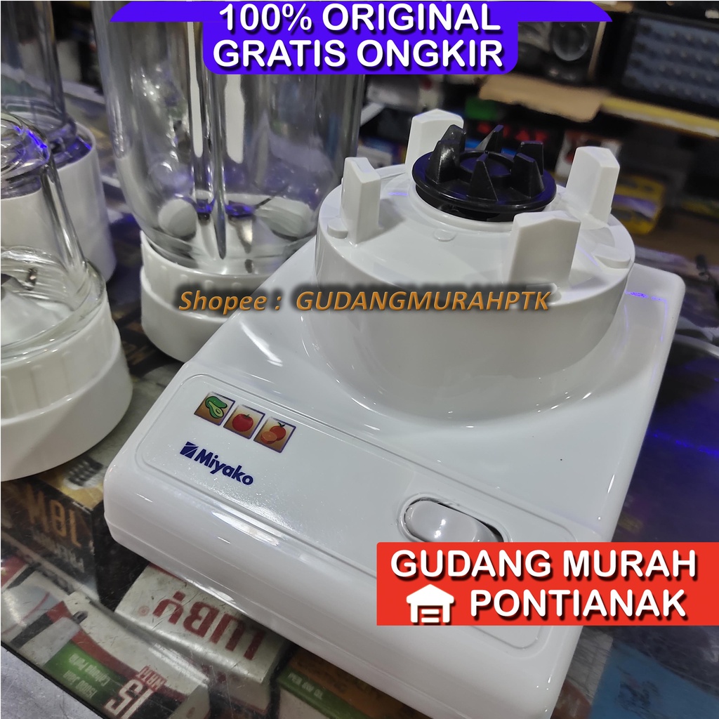 Blender Miyako 3in1 kaca BL 102 GS BL102GS 3in1 glass juice pelumat bumbu kering basah campuran