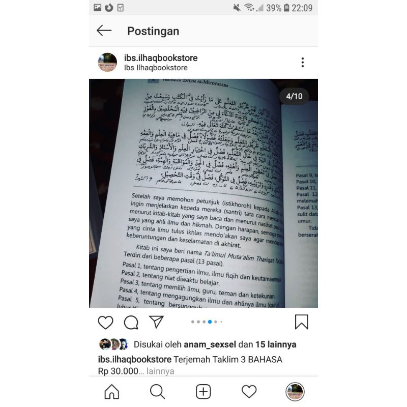 Taklim 3 bahasa terjemah lengkap makna pesantren