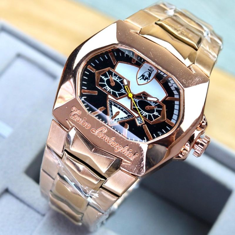 jam tangan pria  Tonino Lamborghini rantai chrono off tanggal aktif DM5cm