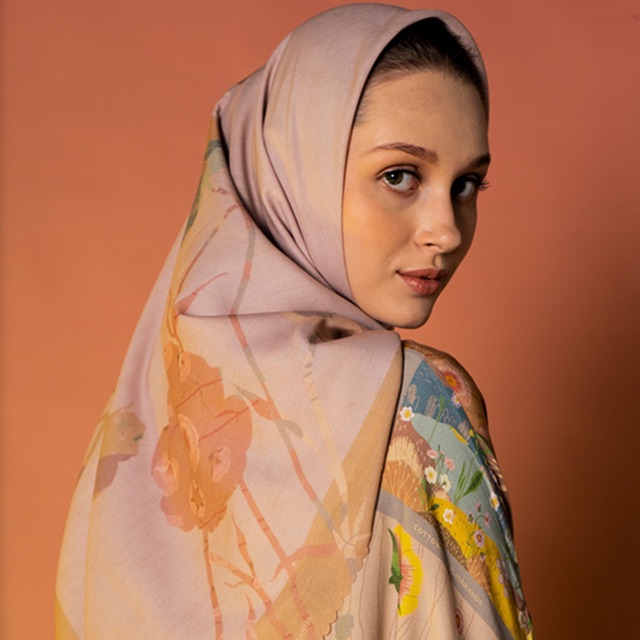 New Beige Chaten Scarf Ria Miranda x Cotton Ink Sale