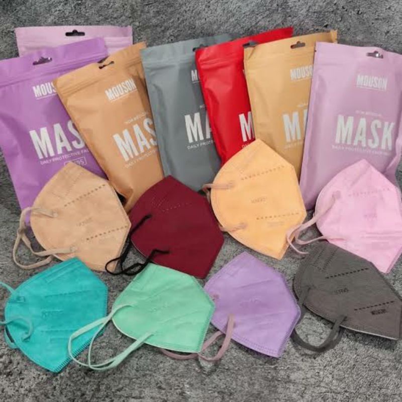 ISI 10 PCS - MASKER KN 95 5 PLY WARNA MOUSON KN95 DUCKBILL SENSI 5PLY KF94
