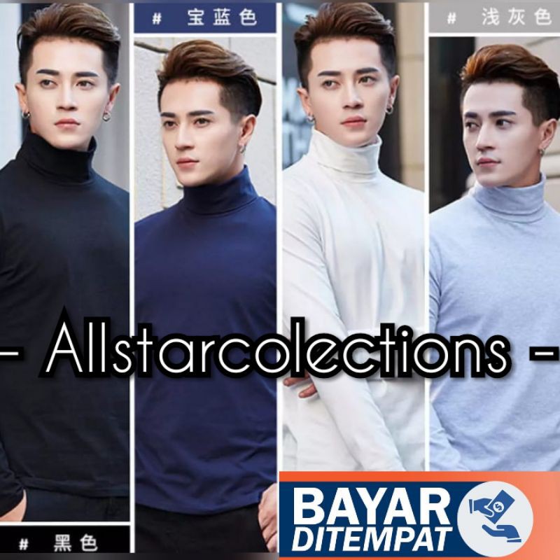 Baju Kaos Turtle Neck Turtleneck Pria Fashion Distro Kaos Leher Tinggi Korean Shopee Indonesia