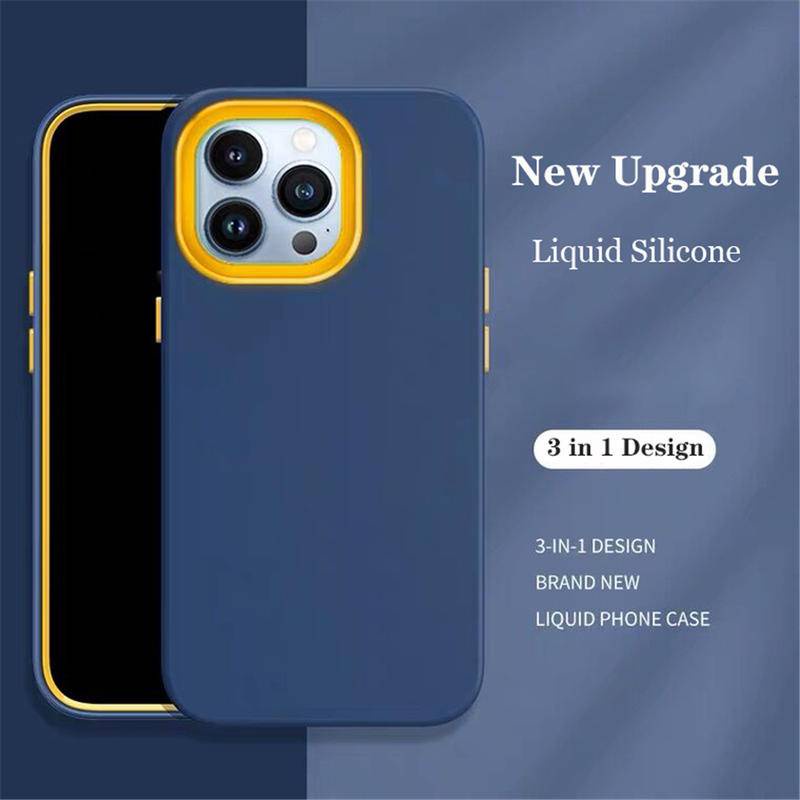 Casing Silikon 3 in 1 Tahan Benturan Untuk iPhone 6 6s 7 8 Plus se3 11 Pro Bumper