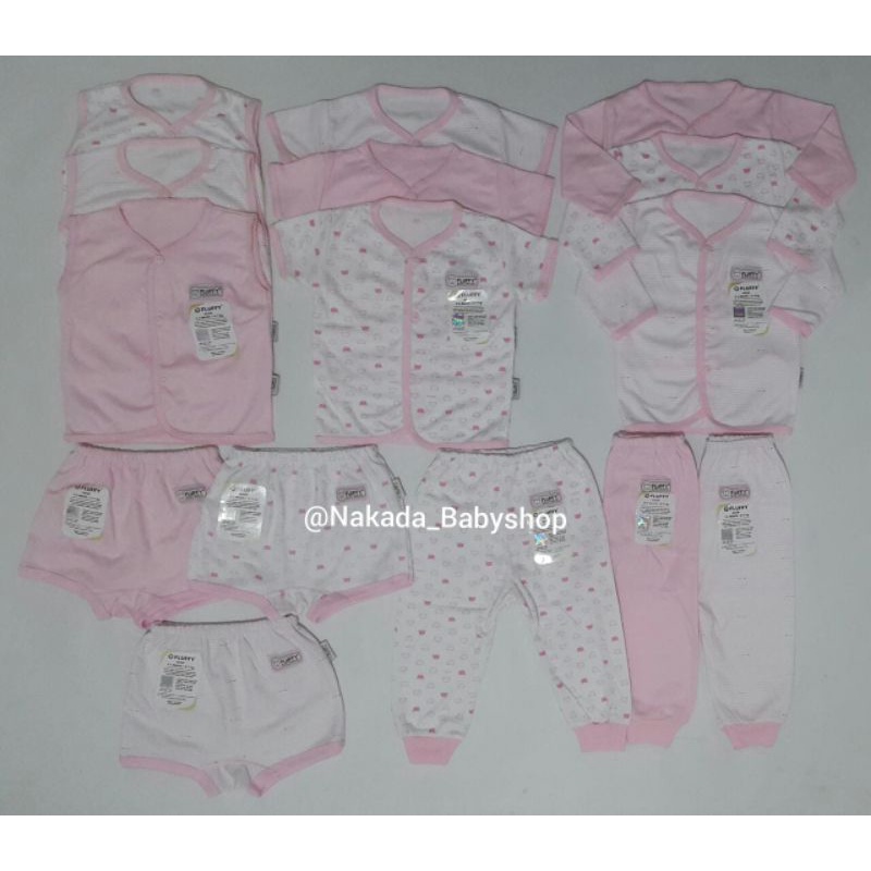 FLUFFY PERLENGKAPAN BAYI - PAKET BAJU BAYI PINK SIZE S M L