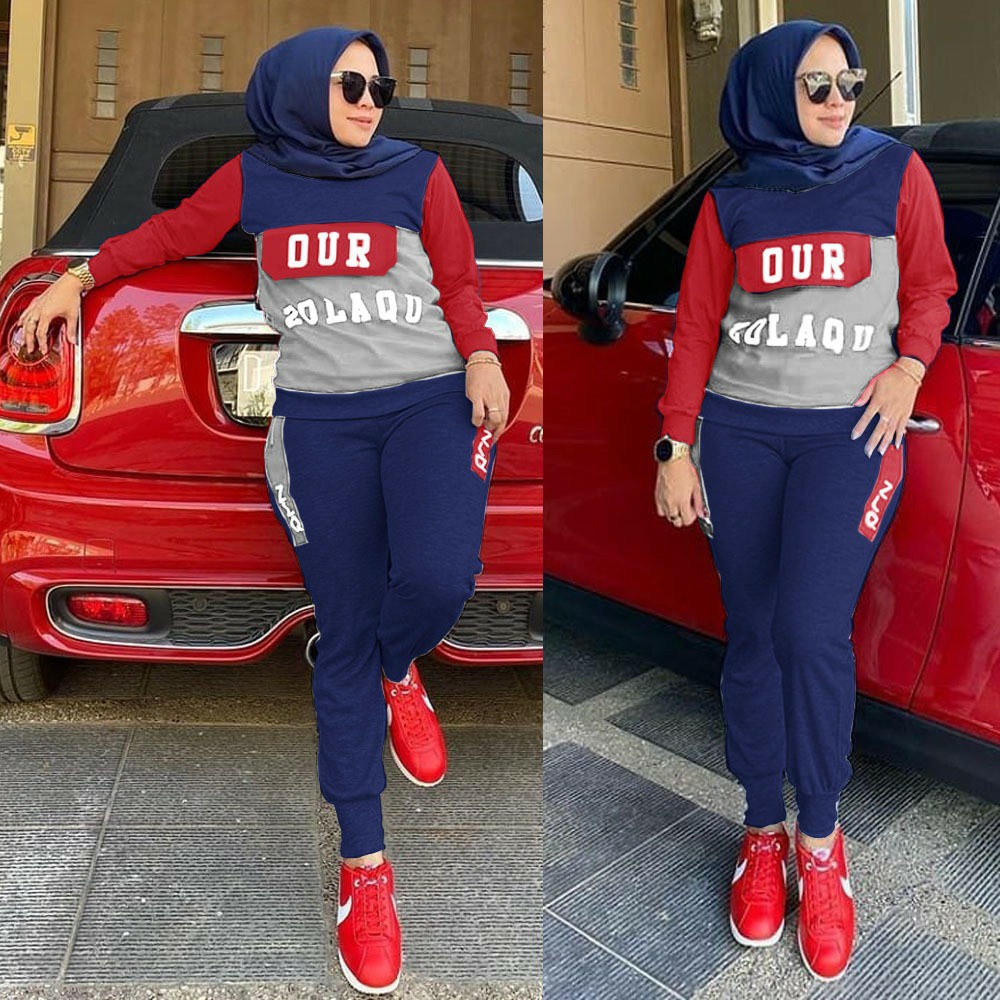 SET OUR ZLQ/ BAJU SETELAN WANITA / SET TRAINING MUSLIMAH / BAJU TRAINING WANITA / SET TRAINING MURAH
