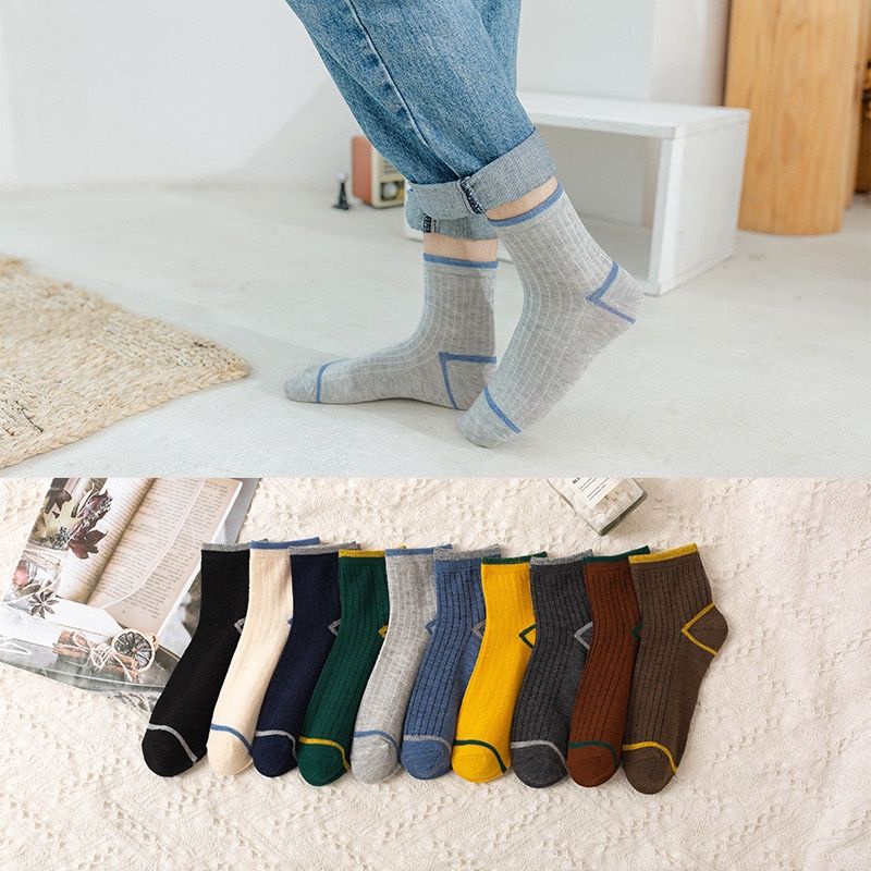 [COD] Kaos Kaki Panjang Motif Garis Kaos Kaki Polos Kaos Kaki Panjang Fashion Korea Import