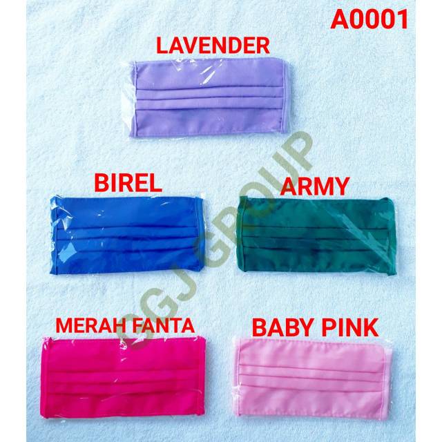 DC ( A01 ) MASKER HIJAB KAIN POLOS / TALI SAMBUNG - PUTUS / FREE PLASTIK