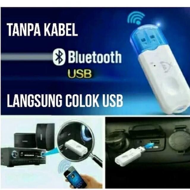 USB Bluetooth Receiver ck-06 Audio Music Tanpa Kabel AUX With Mic dongle