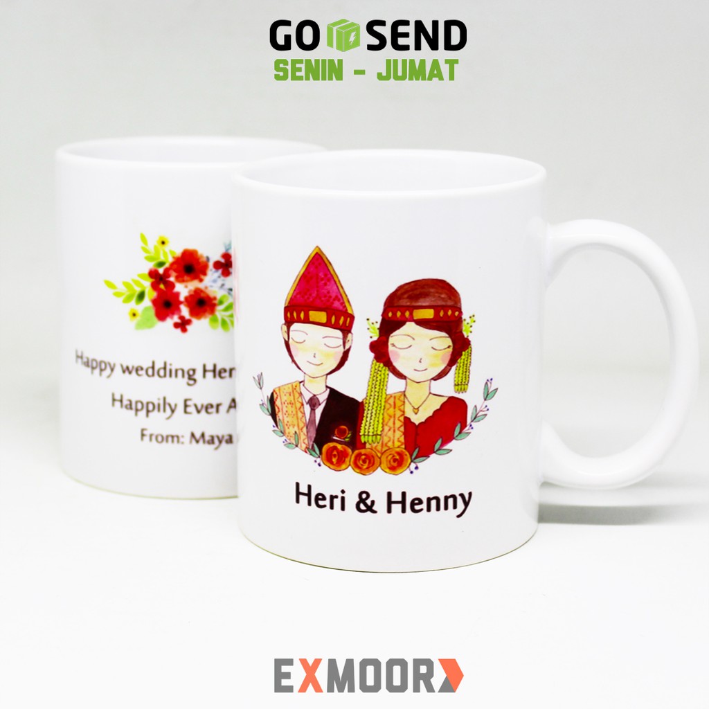 Mug Couple Pengantin Batak untuk Kado Pernikahan