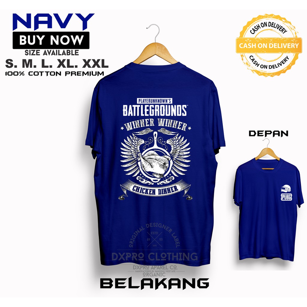 Baju Kaos  Distro PUBG  WINNER WING CHICKEN DINNER PREMIUM 