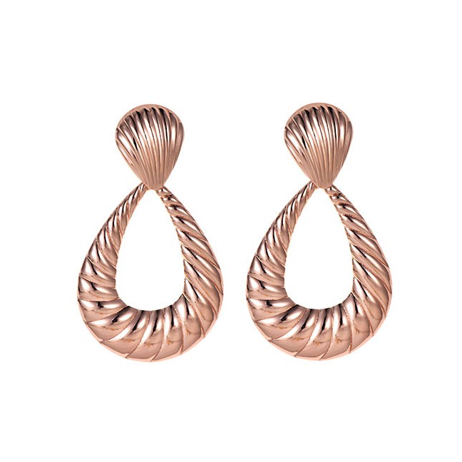 LRC Anting Tusuk Fashion Alloy Shell Pattern Water Drop Shape Earrings F58207