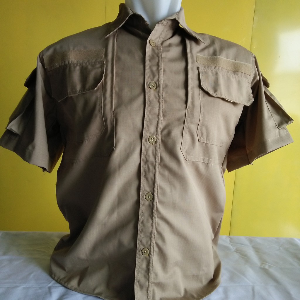 kemeja tactical helikon/511 krem khaki ripstop pendek