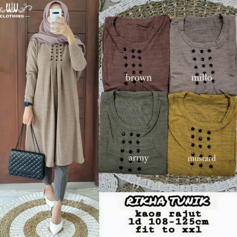 RIKHA TUNIK JUMBO || LD 108-125 || KAOS RAJUT FIT TO XXL