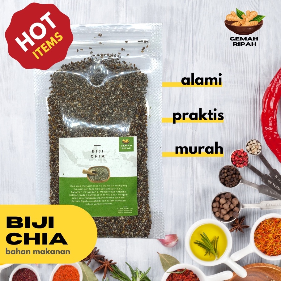 

Organic Black Chia Seed Kaya Nutrisi Antioksidan Original Super Food Mexico Chia Seed Biji Chia Organik Premium