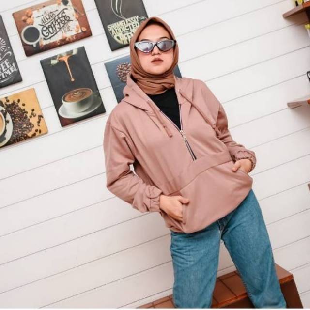 ZAIRA HOODIE SWEATER - 4 WARNA BARU