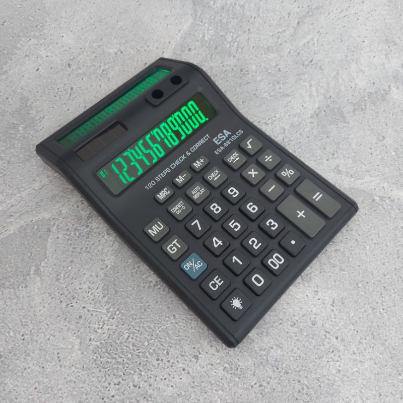 

Kalkulator LCD LED 2 Layar Double Screen Calculator Besar Check Correct ESA 8810LCS