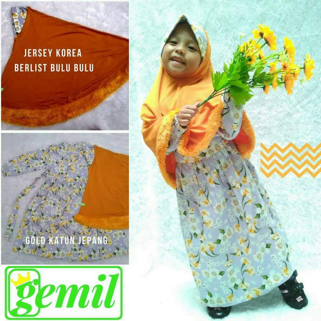 BAJU GAMIS ANAK " GEMIL " - ORANGE
