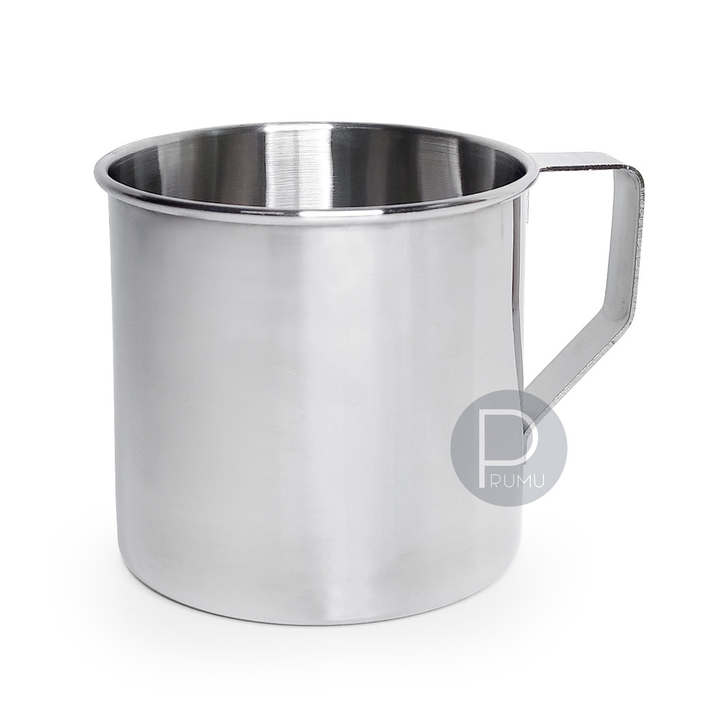 Mug Stainless Steel 450ml - Gelas Mug Stainless - Mug Tutup - Gelas Kopi Stainless YD554 9cm