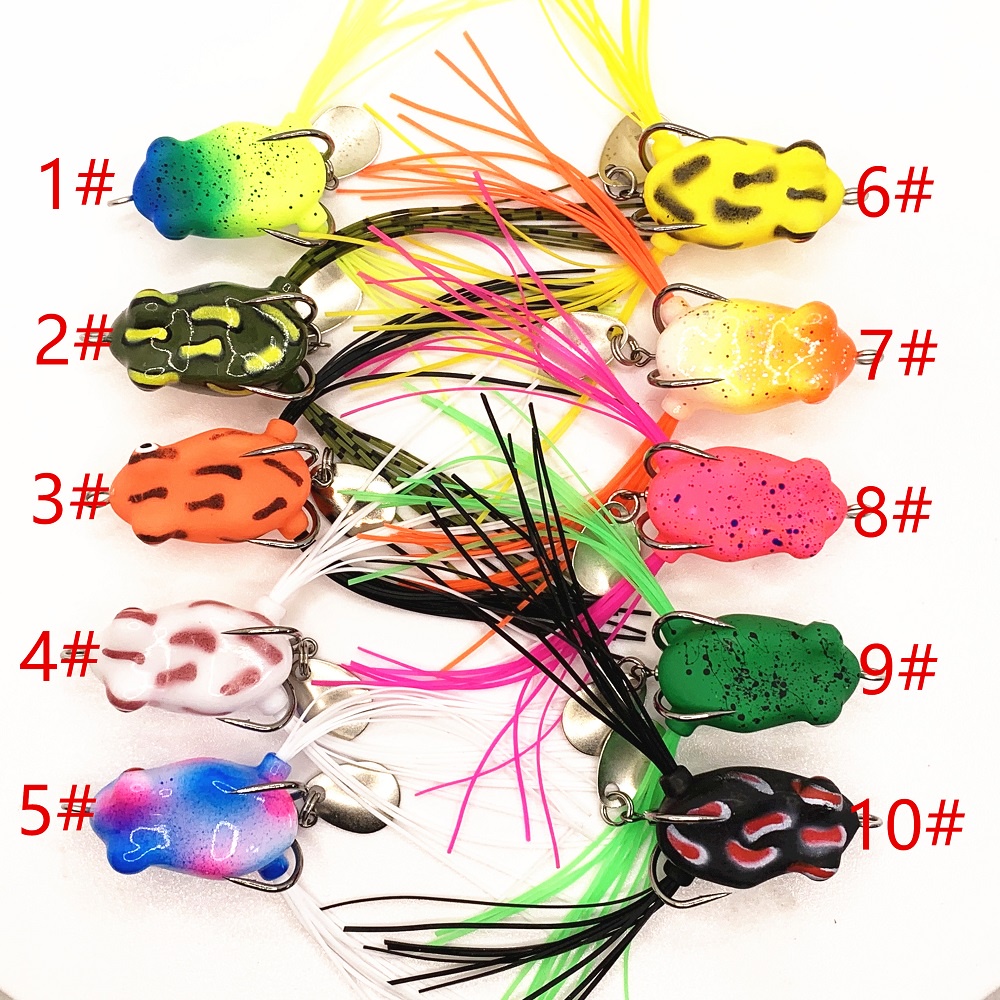 1Pc Soft Frog Umpan Pancing Bentuk Katak Mata 3D Bahan Plastik Lembut Ukuran 3cm / 4.2g Fishing Lure Ikan Bait