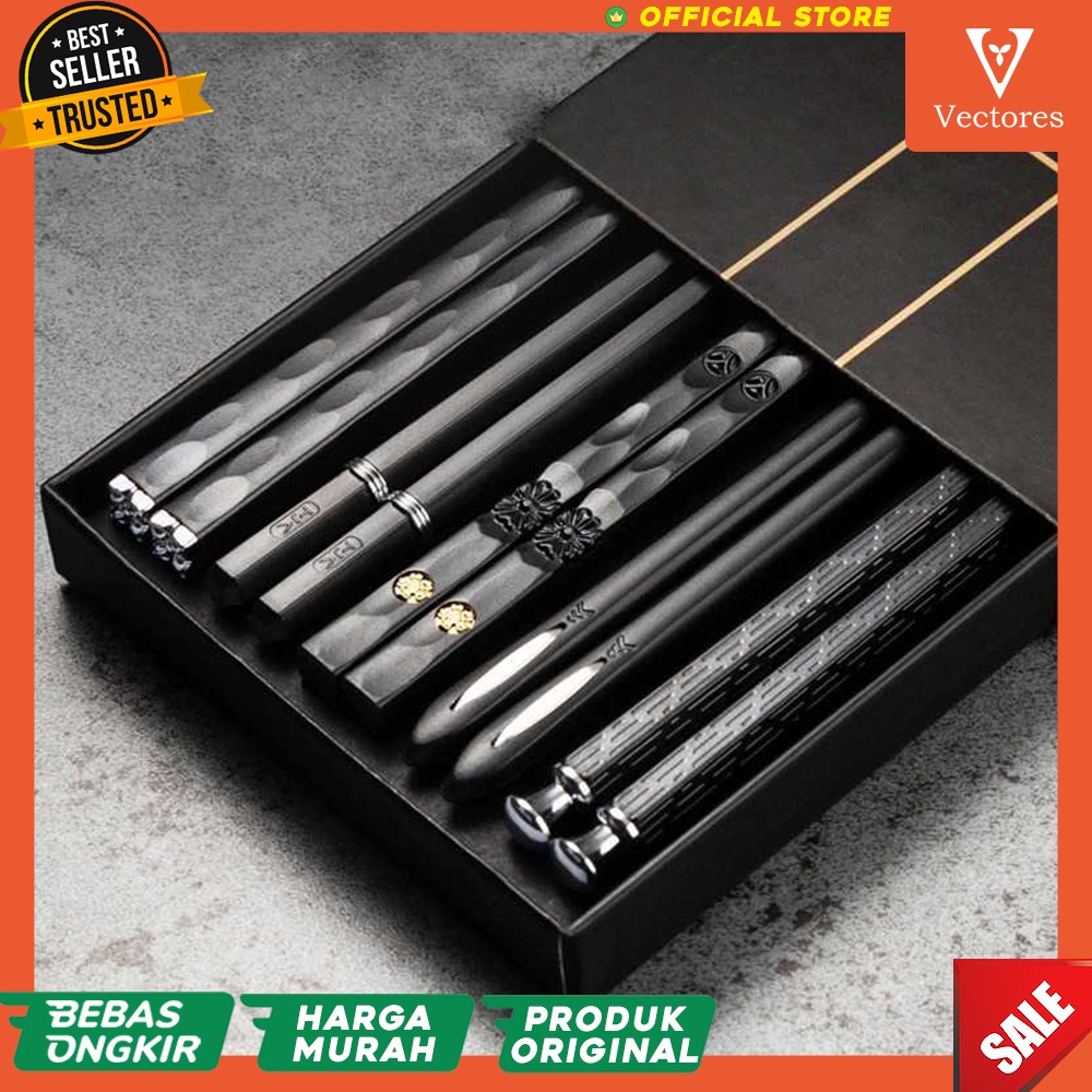 [ORIGINAL] Alat Makan Sumpit Japanese Japan Style Chopsticks Reusable Premium Hotel Food Grade Travel Anti Karat Murah Terbaru