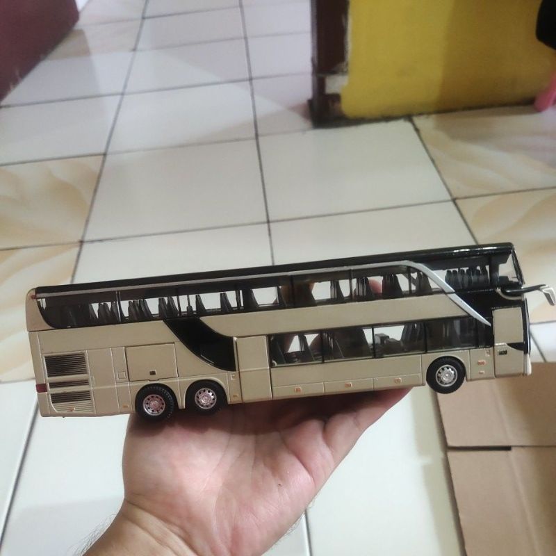 diecast bus double decker asli metal Indonesia premium