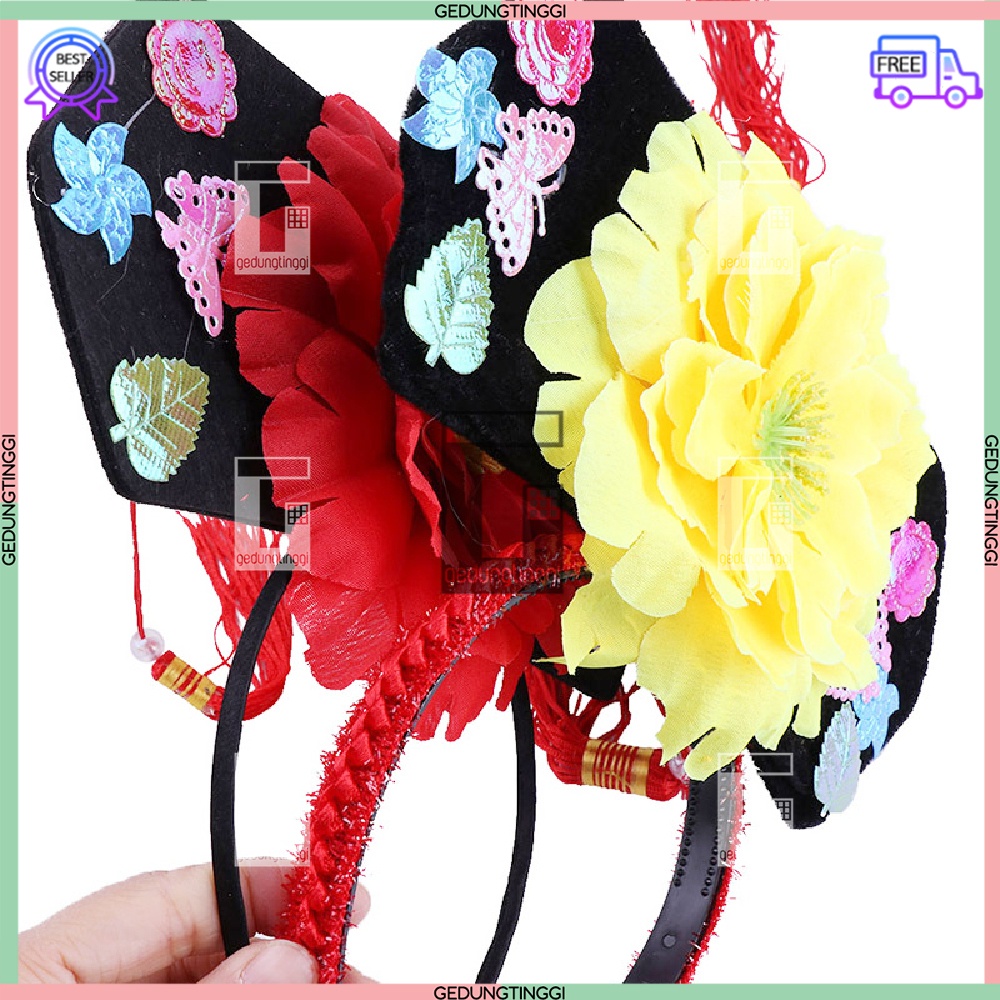 Bando Bandana Headband Cheongsam Congsam Kain Putri Huan Zhu Huanzhu Huanzu Pita Aksesoris Asesoris Fashion Rambut Model Imlek Cny Sincia Tahun Baru Cina China Korea Jepang Shio Kelinci 2023 Ukuran Size Anak Dewasa Bolak Balik 2 Dua Sisi Murah Kecil Besar