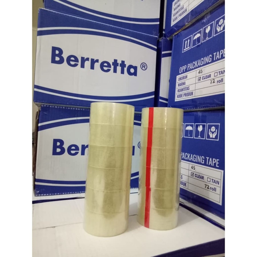 Lakban BERRETTA - Lakban Putih BERRETTA - Lakban Bening BERRETTA 2 Inch 45mm 81 meter