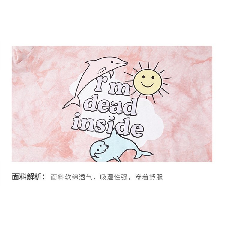 [littlecrab] Kaos Oversize Tie Dye Dolphin Kaos Lucu T-shirt Couple Lumba-Lumba Kaos Tumblr Korean