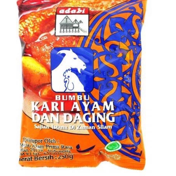 

[JGE☊] Bumbu Kari Ayam dan Daging Adabi bumbu kari ayam kari daging 250gr malaysia halal curry chick