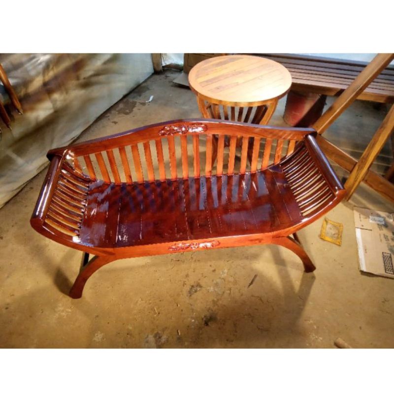 BANGKU YUYU JARI JARI SANDARAN | BANGKU YUYU FURNITURE KAYU JATI