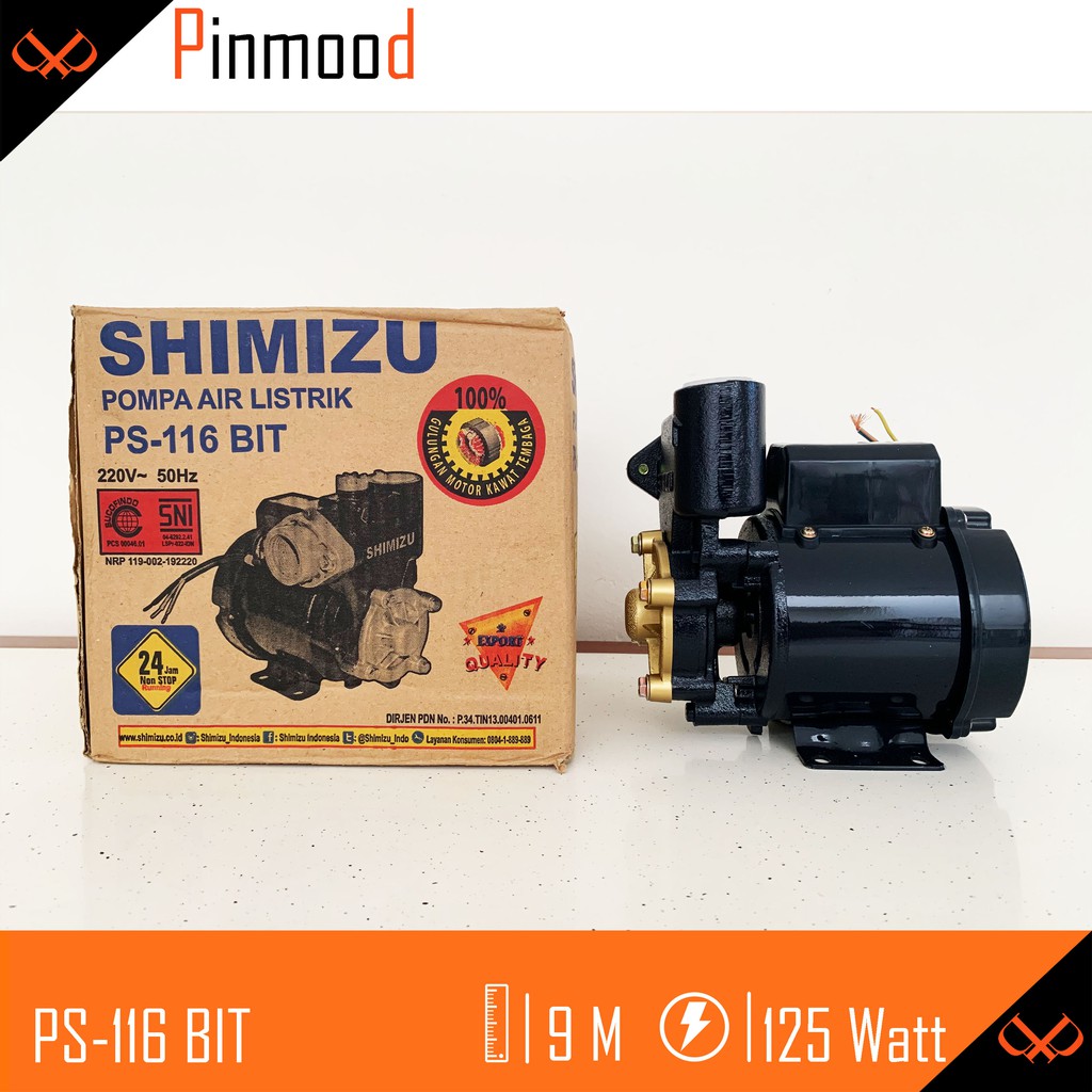 SHIMIZU MESIN POMPA AIR LISTRIK PS 116 BIT PS116 PS116BIT WATER PUMP SUMUR DANGKAL MANUAL