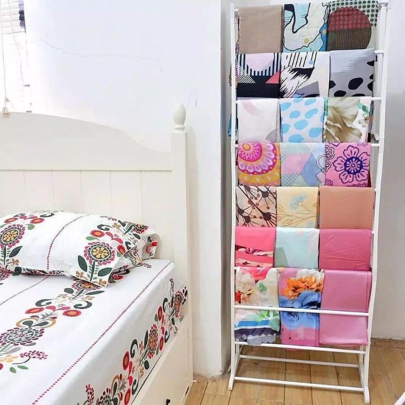 Rak Jilbab Multifungsi Amazing 10 susun Sepatu Stand Hanger Murah Besi Shenar Pekanbaru