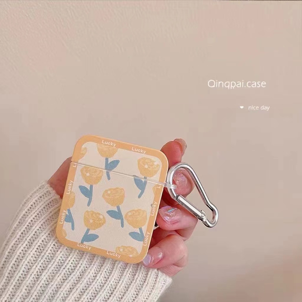 Casing Soft CASE Silikon Motif Lukisan Cat Minyak Bunga Untuk airpods 3 / 2 / 1 / Pro2