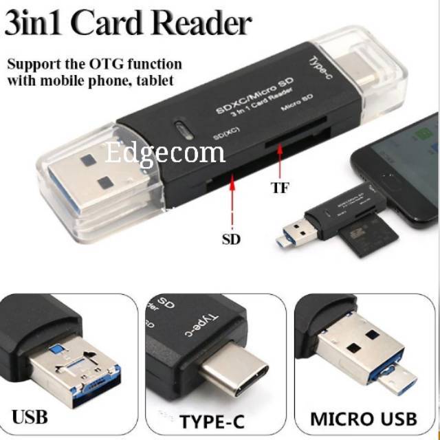 USB OTG 3in1 Card Reader