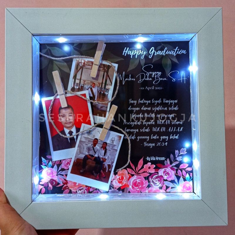 Gift Pigura ucapan dan foto | Kado | Hampers Lampu