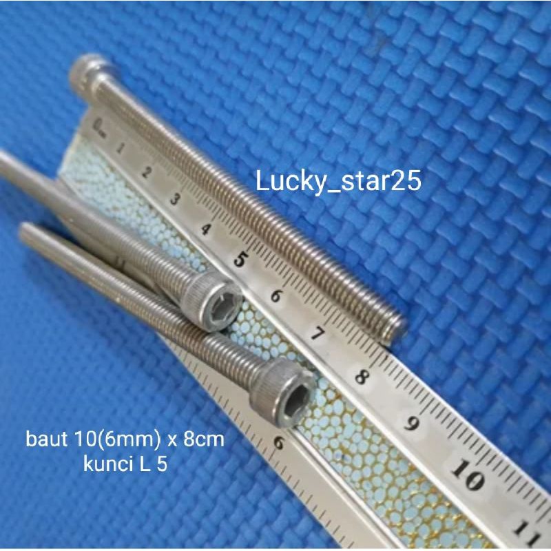 Baut L Stainless 6mm x 8cm