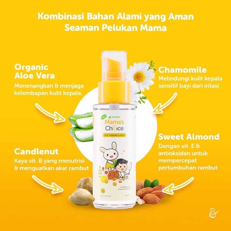 Mama Choice Baby Hair Vitamin Lotion Penumbuh Rambut Menutrisi Menghaluskan Rambut Bayi Anti Kusut