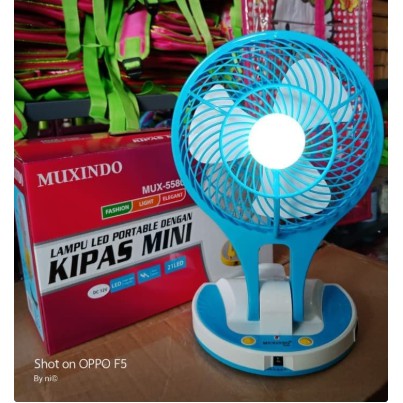 Kipas Muxindo 5580 / Kipas Mini Portable Rechargeable + Lampu LED