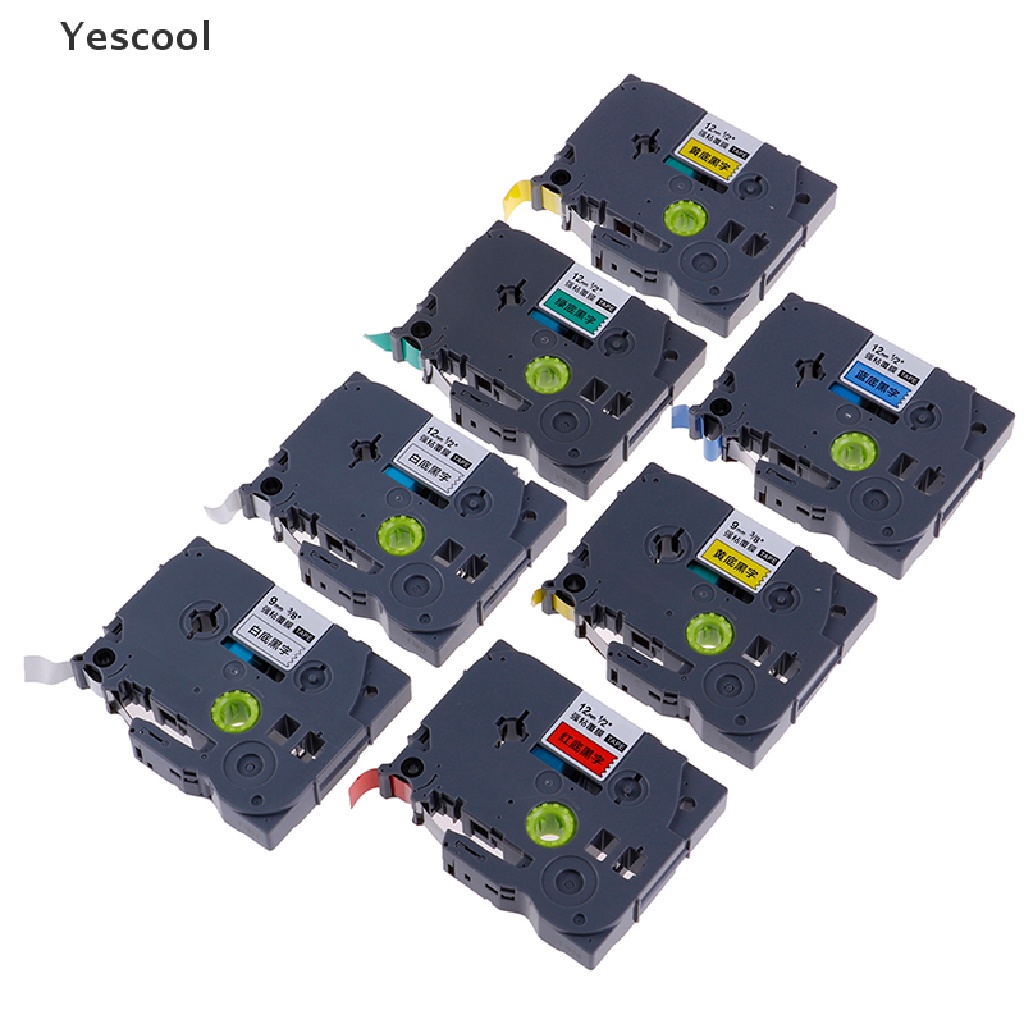 Yescool 12mm 9mm TZ-231 PT-E100B D210 Label Tape Untuk Printer Brother P-touch