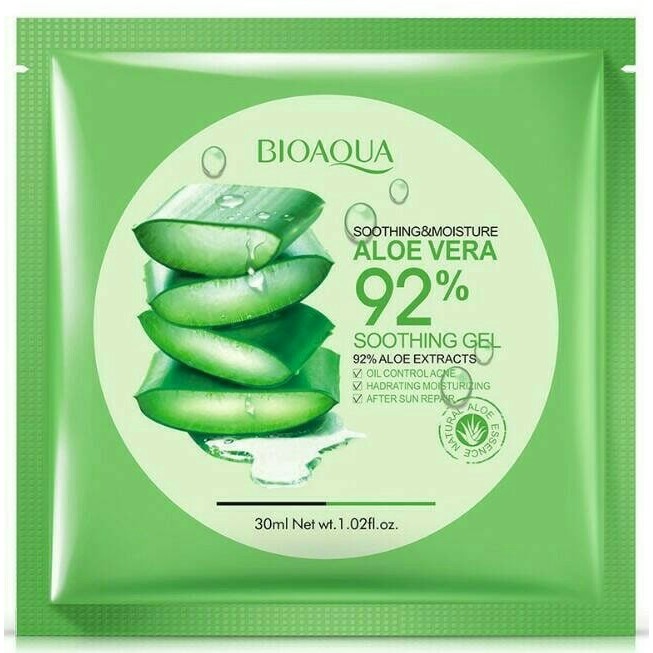 masker wajah kecantikan bebas komedo BIOAQUA ALOEVERA 92% MASK original