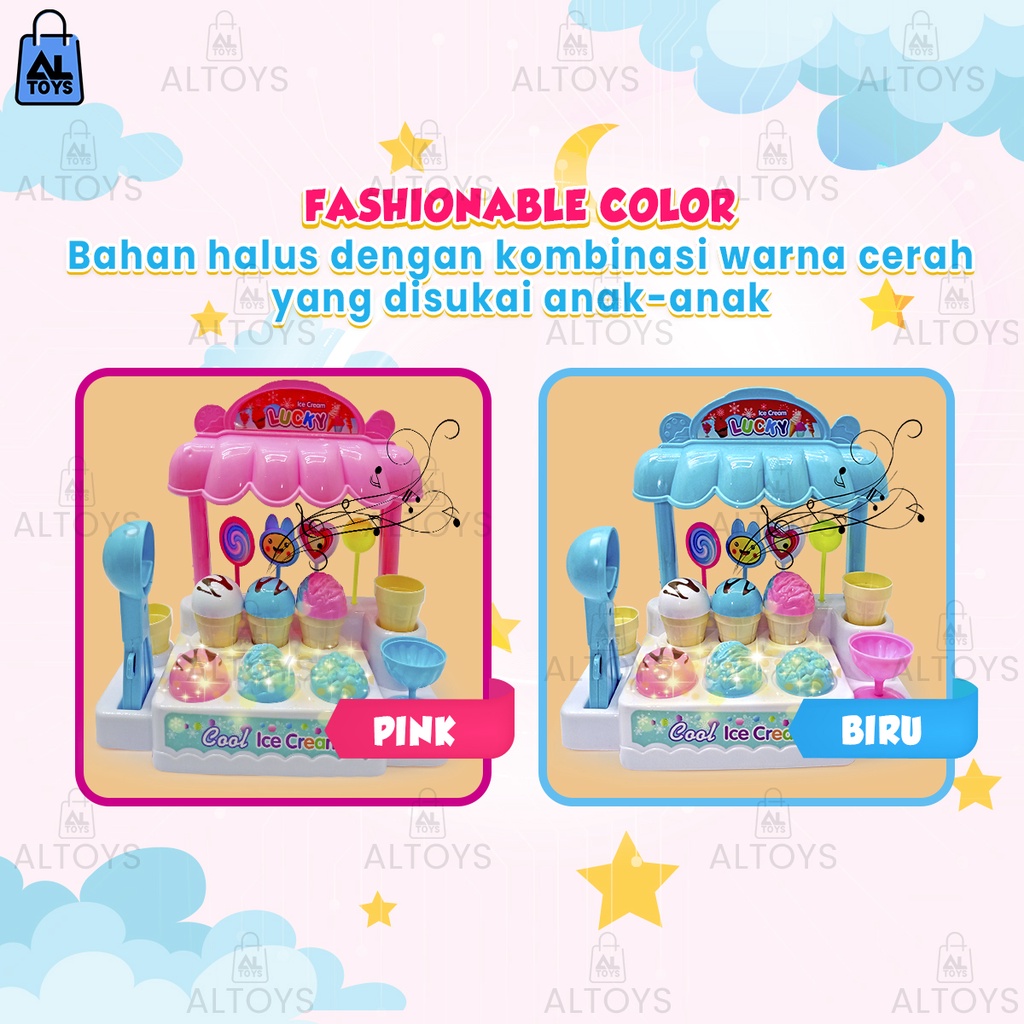Mainan Toko Jualan Es Krim / Sweet Shop Ice Cream Lampu / Musik LI1