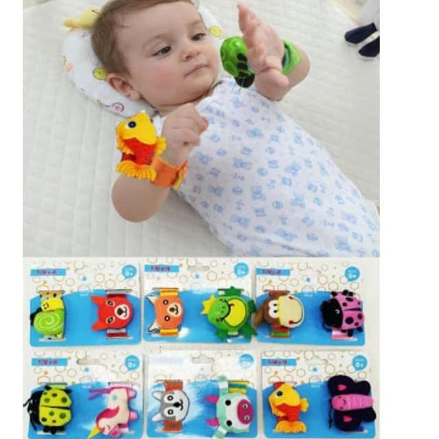 Terlaku. Gelang Rattle Bayi / Mainan Bayi Gelang Tangan - Boy 1pasang 