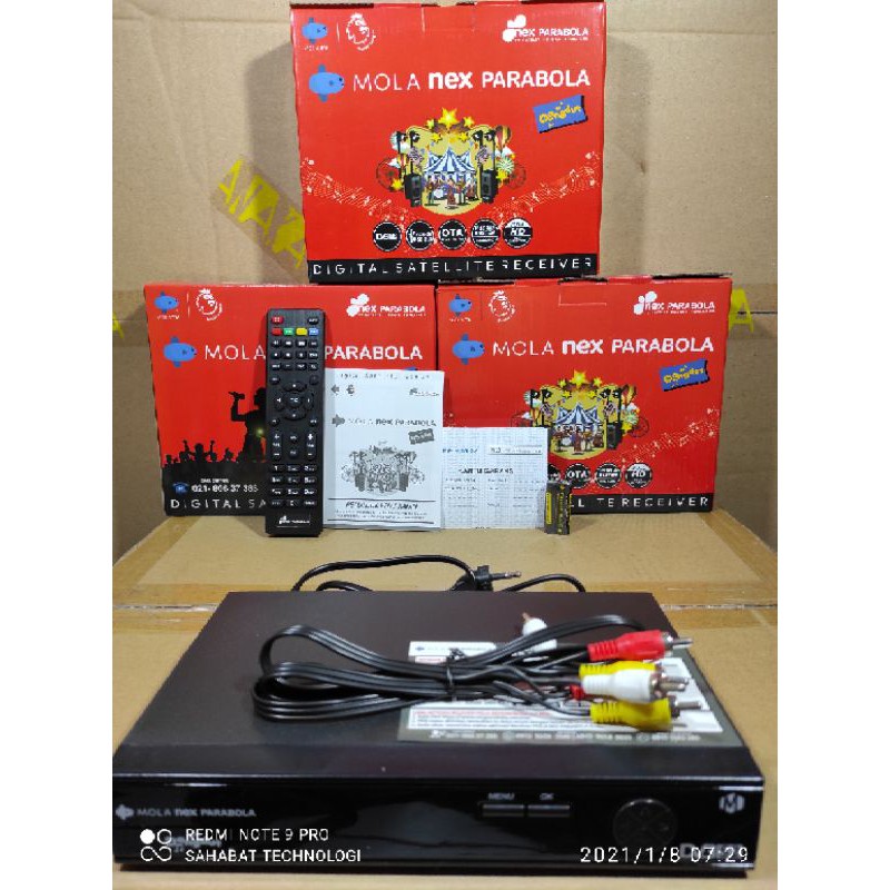 Receiver Mola NEX PARABOLA Merah MNC RCTI GTV Liga Dangdut OK