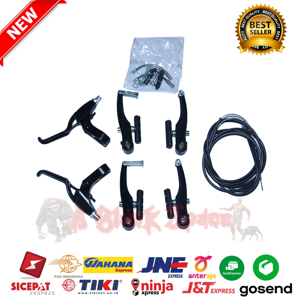 Rem Set V Break Sepeda FULL ALLOY Merk GENIO Rem Set Sepeda MTB LIPAT BMX