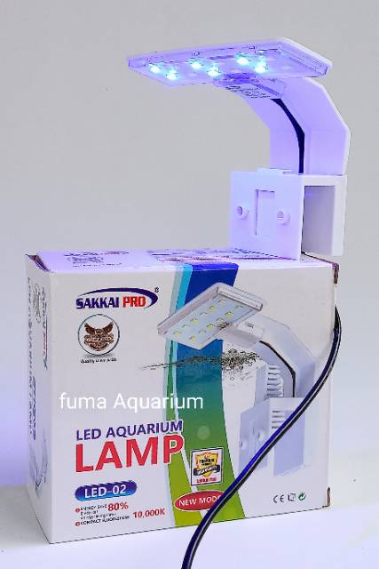 Lampu Sakkai pro LED-02 3watt nyala 3mode ganti warna model jepit Aquarium/Aquascape