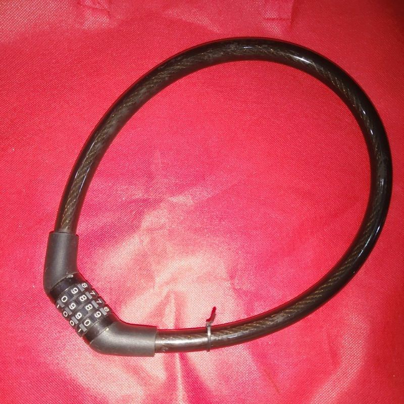 Kunci Gembok Kabel Baja Kode 4 Angka Cable Lock Helm Pagar