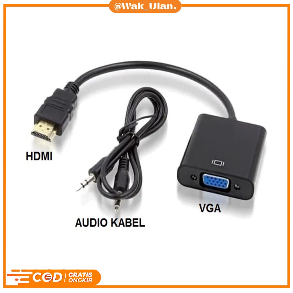 Kabel Connector Conector Konektor Converter Konverter Kabel Hdmi To Vga Plus Kabel Audio Output